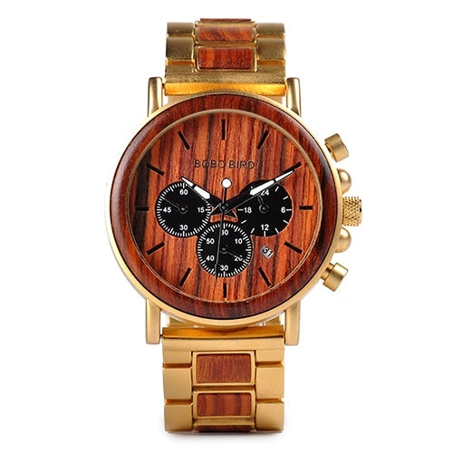 Load image into Gallery viewer, P09 Wood and Stainless Steel Watches
