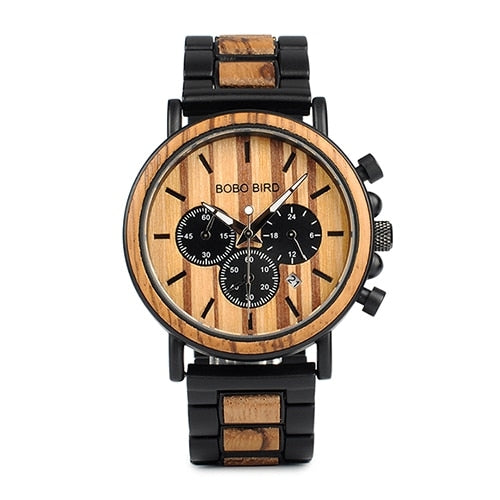 Load image into Gallery viewer, P09 Wood and Stainless Steel Watches
