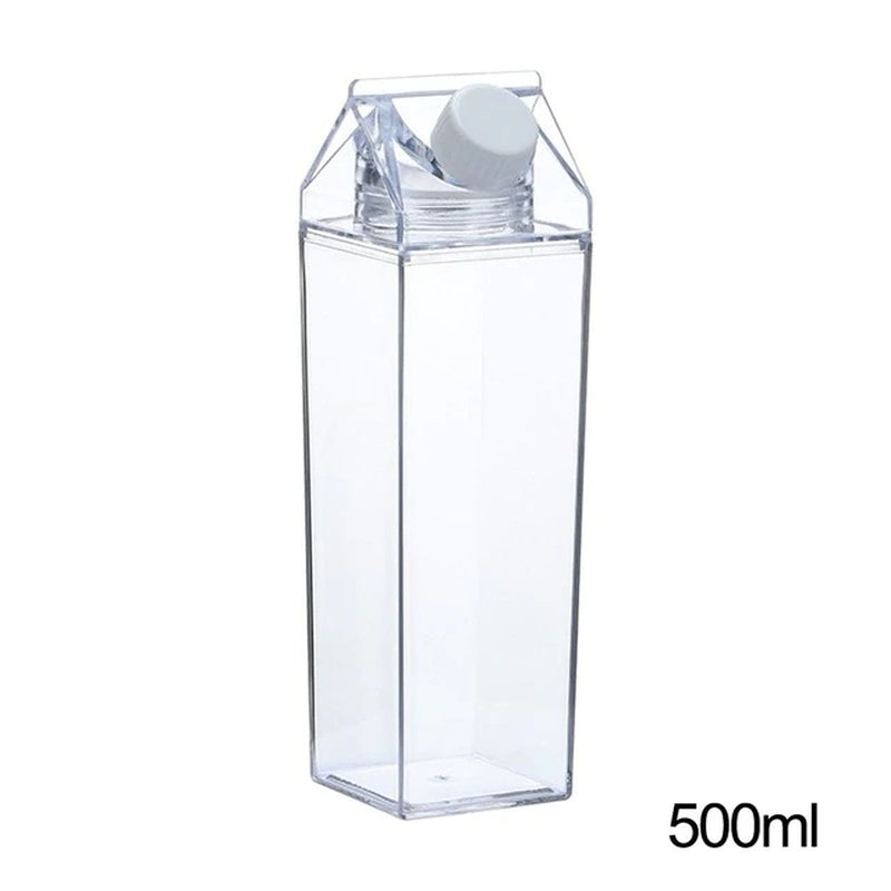 0.5L/1L Creative Net Red Plastic Square Milk Cup Reusable Kettle Coffee Tea Milk Juice Liquid Cup Kitchen Supplies